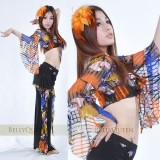 12#混彩裤裙蝴蝶袖套装